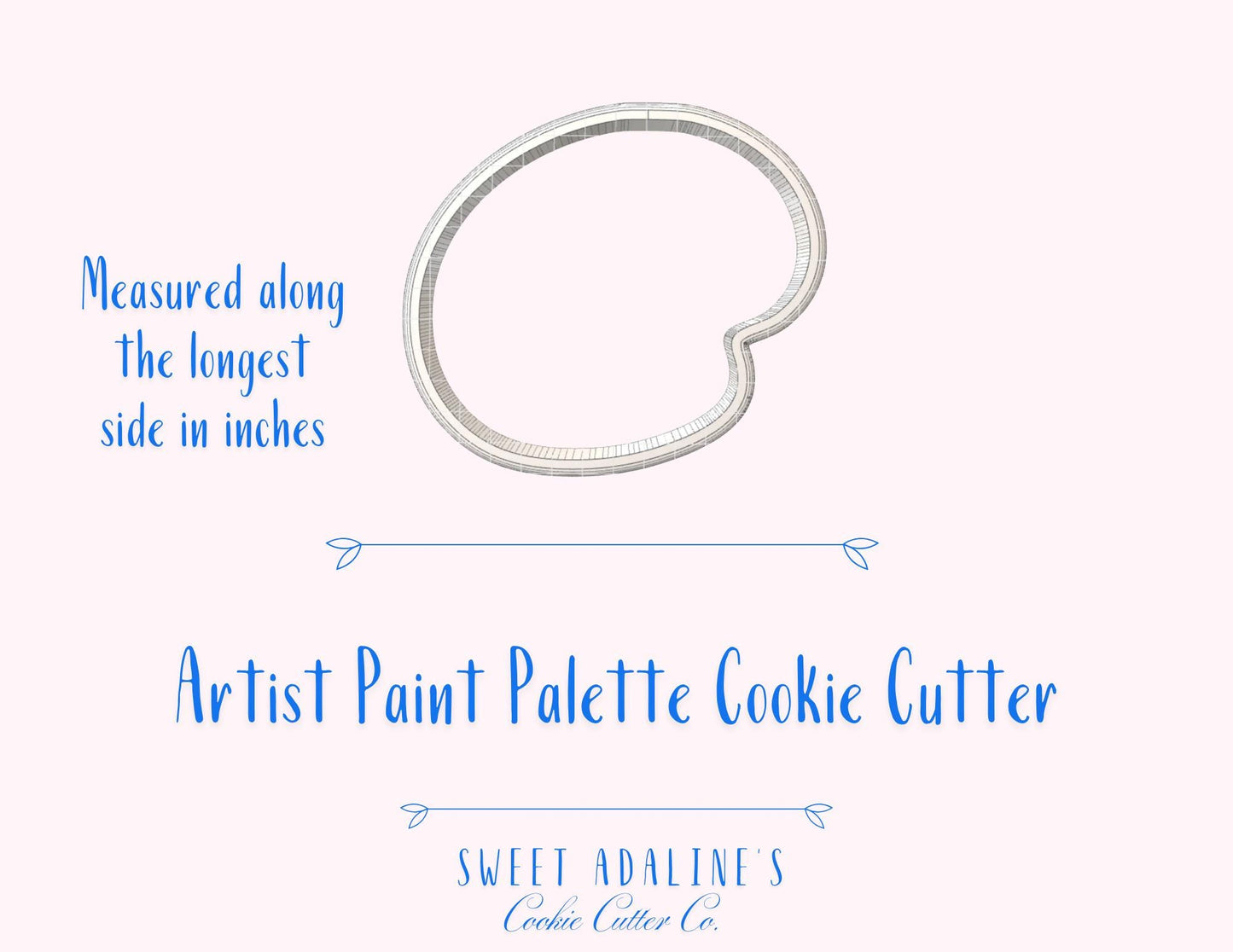 Artist's Paint Palette Cookie Cutter — Painter, Art Party, Teacher Appreciation, Birthday Decorated Cookies - Teacher Gifts & School Parties