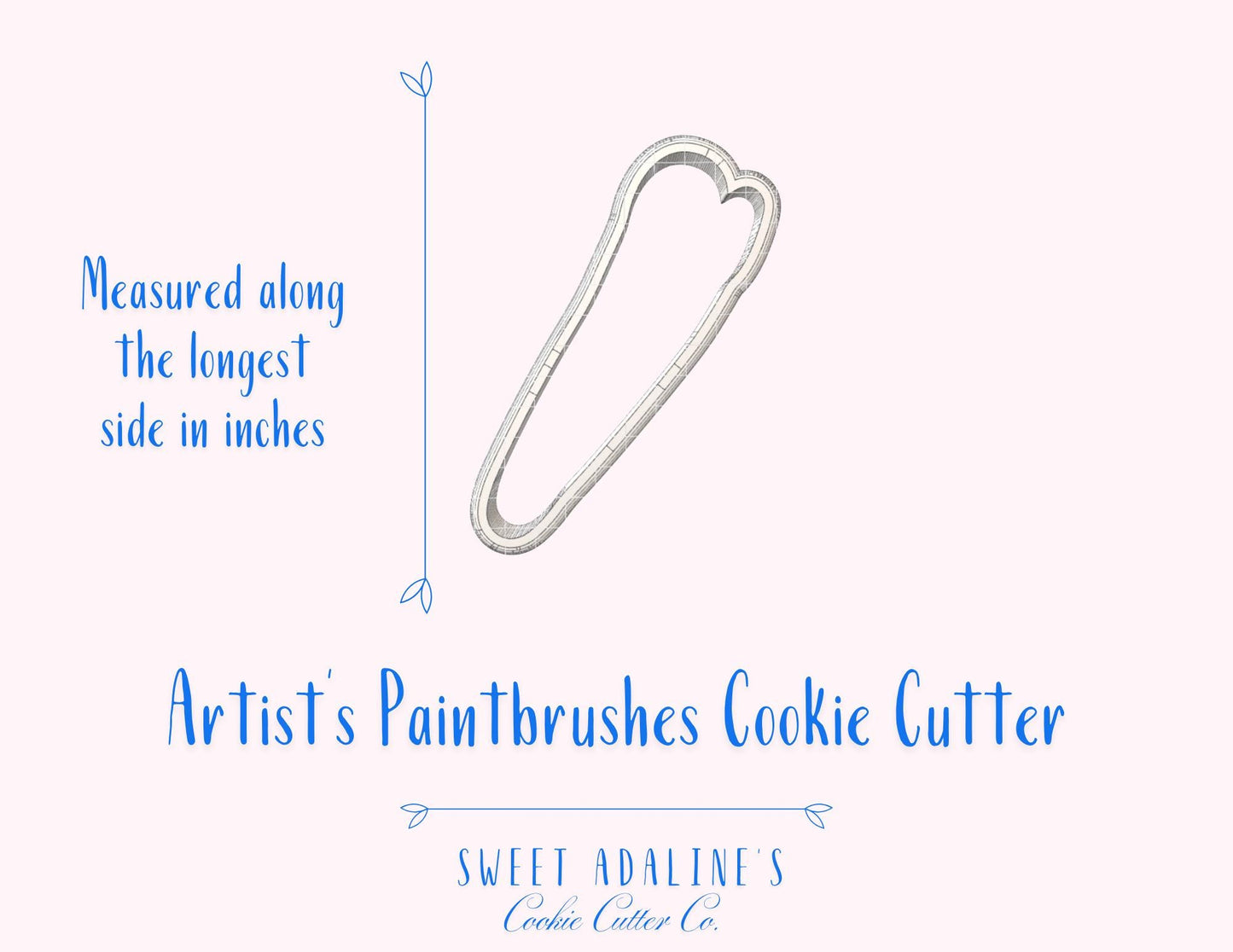 Artist's 2 Paintbrushes Cookie Cutter — Painter, Art Party, Teacher Appreciation, Birthday Cookies - Teacher Gifts & School Parties
