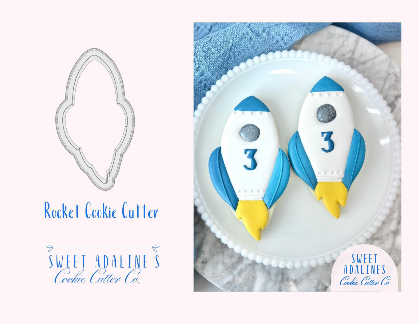 Rocket Cookie Cutter: Space Theme Party, Galaxy Baking Tool