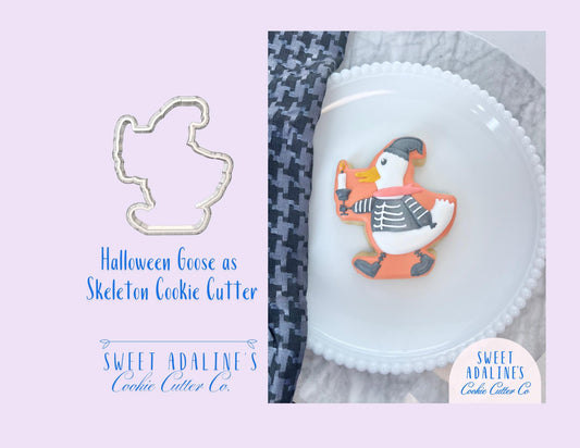 Goose in Skeleton Costume Cookie Cutter: Halloween Party Theme