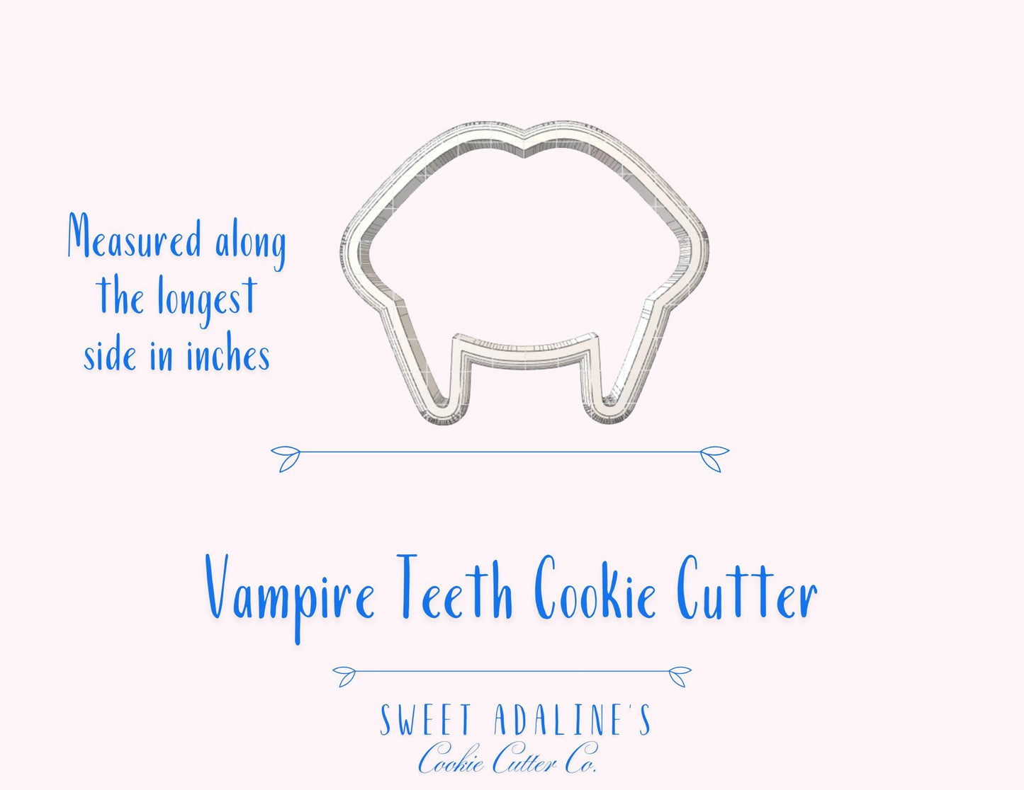 Vampire Fangs Cookie Cutter: Halloween Baking, 3 Sizes