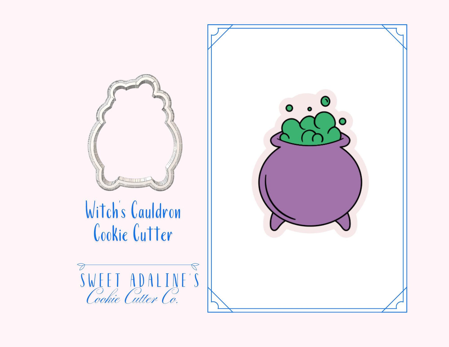 Witch Cauldron Cookie Cutter: Halloween Baking, Royal Icing, Polymer Clay