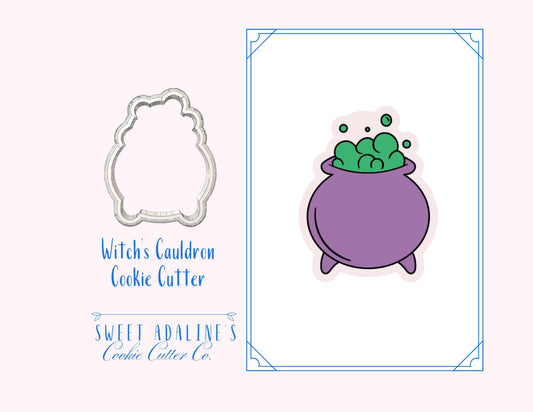 Witch Cauldron Cookie Cutter: Halloween Baking, Royal Icing, Polymer Clay