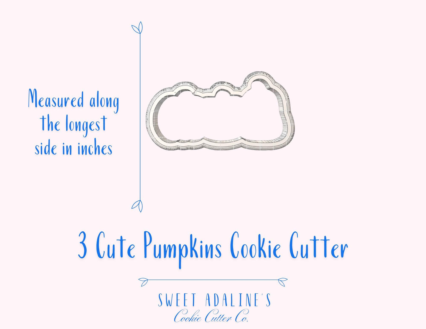Cute Pumpkins Cookie Cutter for Halloween — Available in 3 Sizes — Cookie Cutters for Halloween Baking & Decorating - 3 Pumpkins