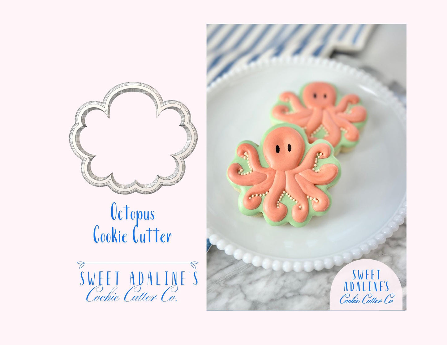 Octopus Cookie Cutter: Under the Sea Cookie Cutters for Beach, Ocean, Nautical & Summer Cookies, Sea Animal Baking Supplies and Party Favors