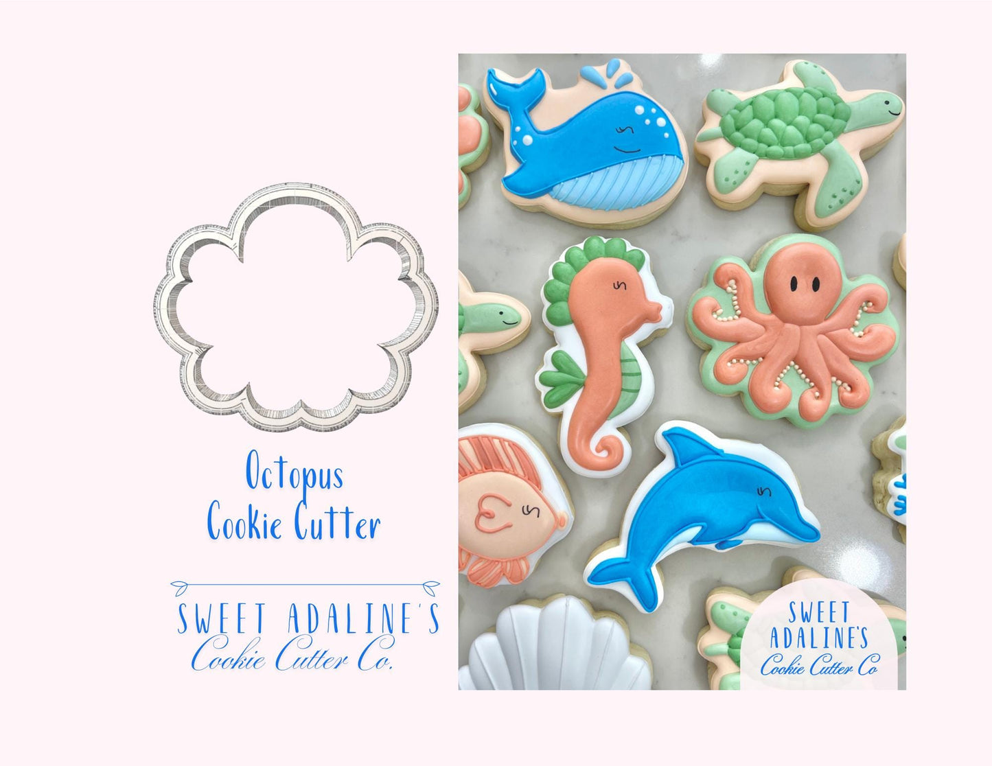 Octopus Cookie Cutter: Under the Sea Cookie Cutters for Beach, Ocean, Nautical & Summer Cookies, Sea Animal Baking Supplies and Party Favors