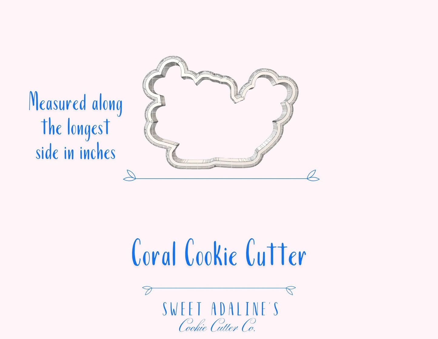 Coral Cookie Cutter: Ocean Reef Design; Under the Sea Cookie Cutter Collection; Beach, Nautical, and Summer Party Cookie Decorating