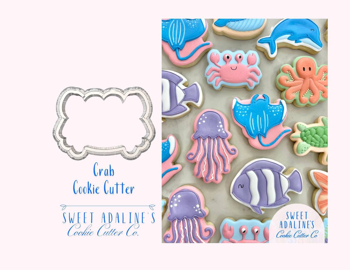 Crab Cookie Cutter: Cute Ocean Animal Cookie Cutters for Under the Sea, Beach, & Nautical Parties; Summer Baking, Aquarium, Birthday Cookies