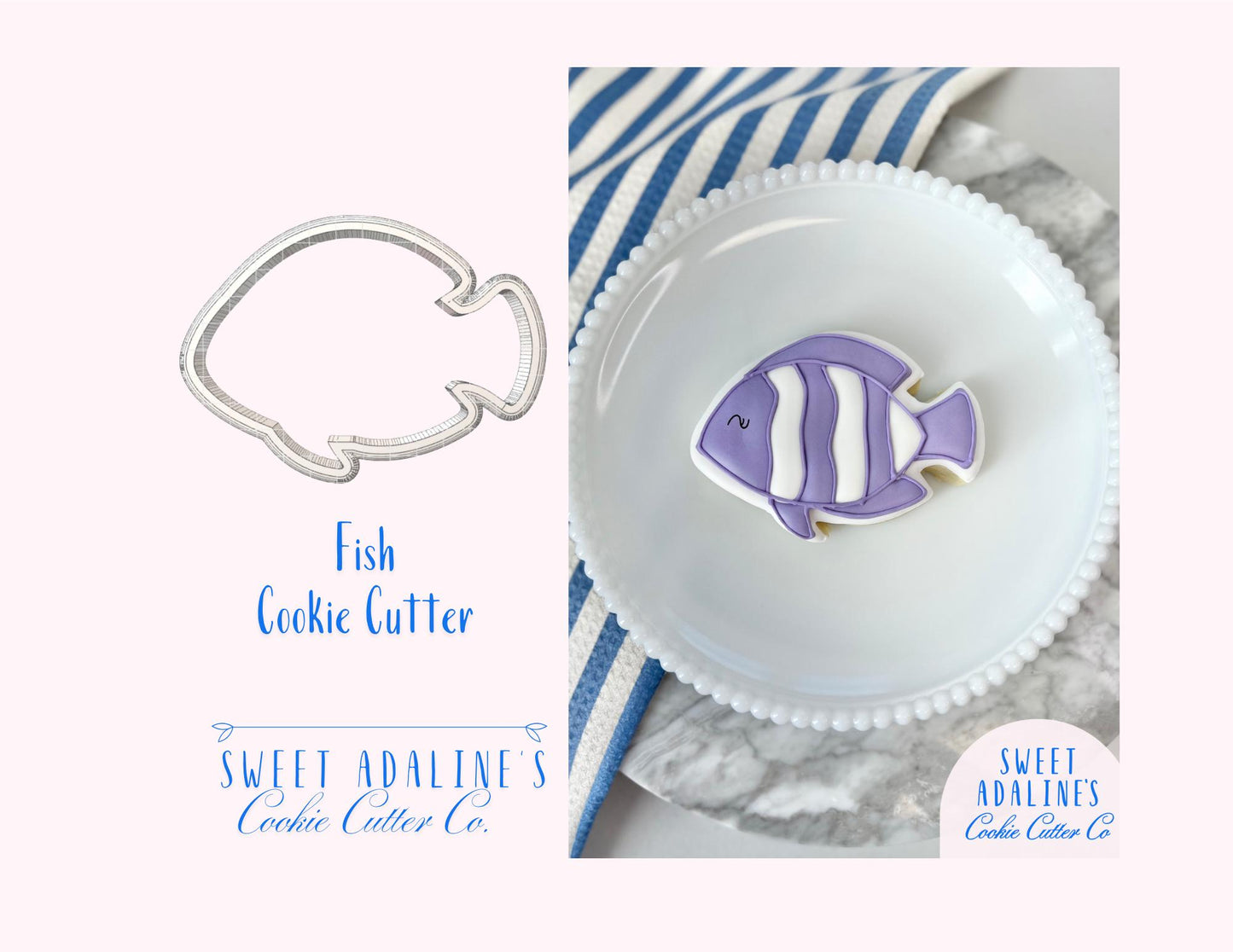 Fish Cookie Cutter: Under the Sea Ocean Animal; Tropical Fish Cookie Cutter for Summer, Beach, Nautical, and Aquarium-Themed Cookies