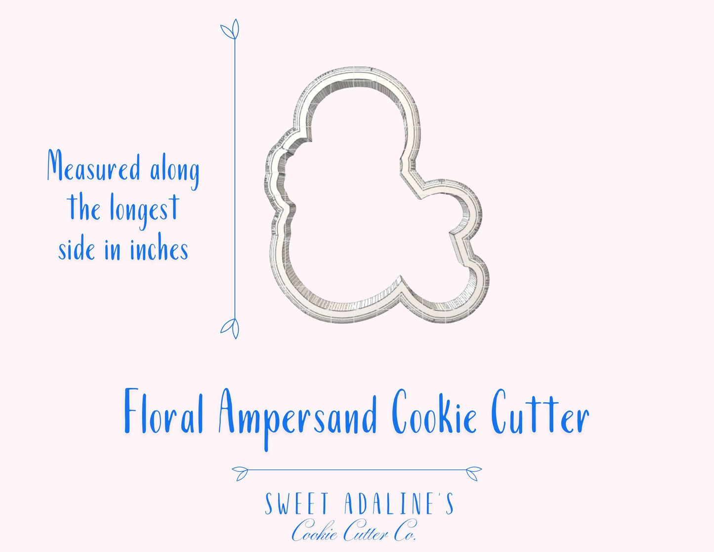 Floral Ampersand Cookie Cutter: Elegant Wedding & Engagement Baking
