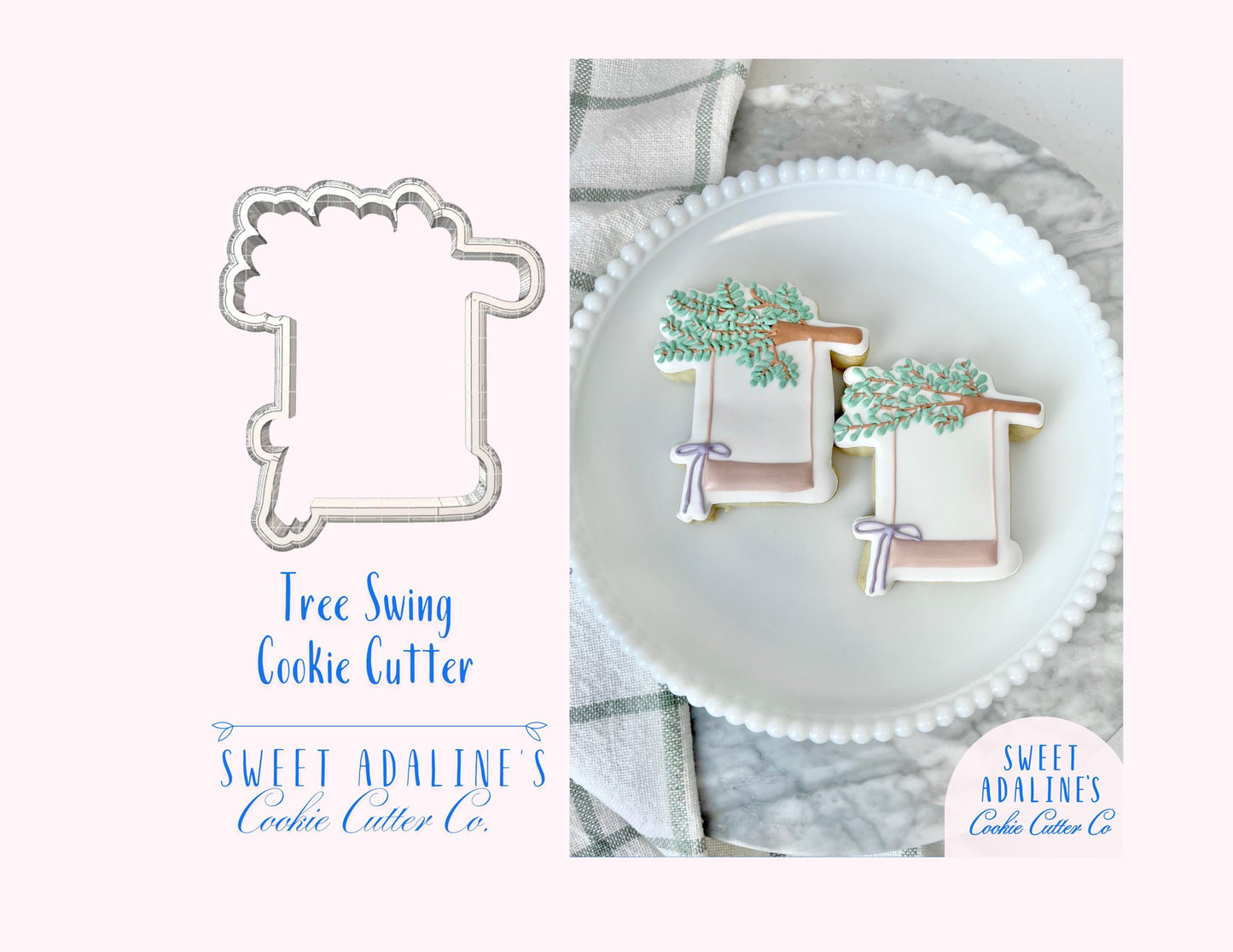Tree Swing Cookie Cutter – Fairy Garden and Woodland Party Cookie Cutters for Baby Showers, Birthdays, and Enchanted, Whimsical Flower Theme