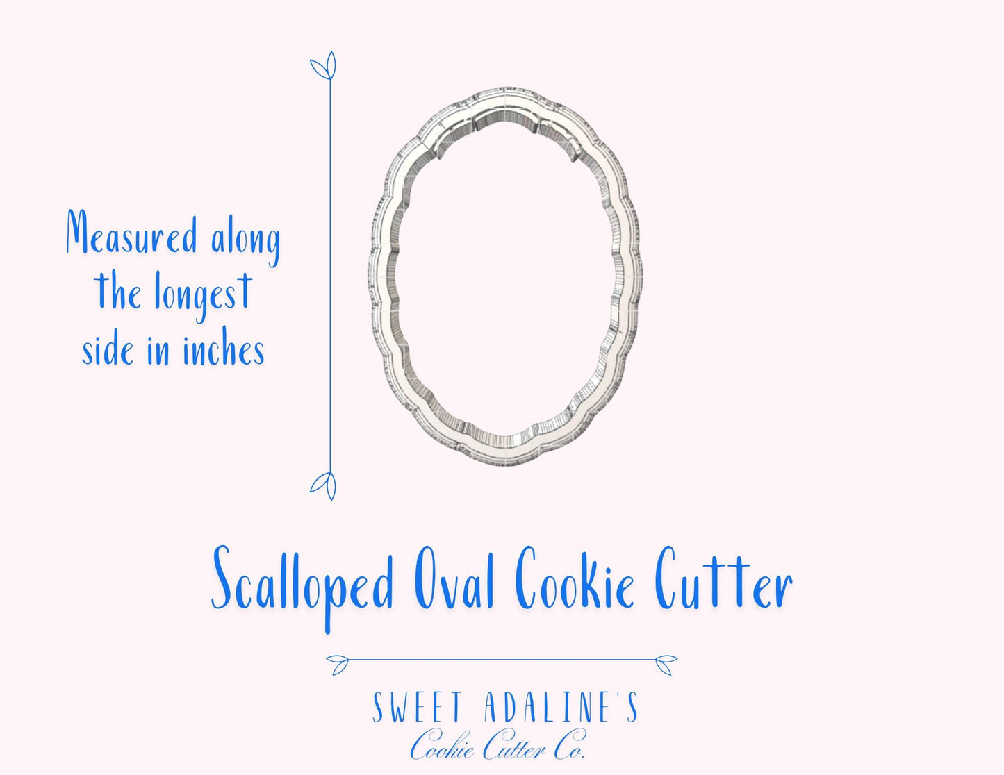 Scalloped Oval Cookie Cutter: Elegant Plaque Design, Baptism Cookies