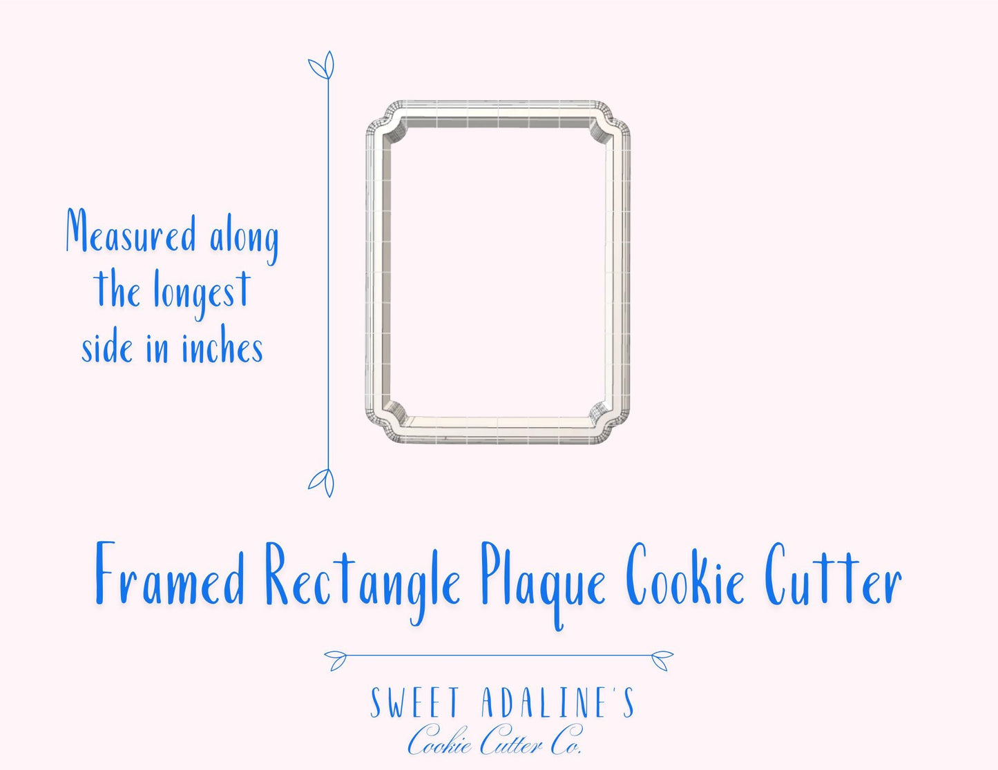 Framed Rectangle Plaque Cookie Cutter: Elegant Sugar Cookie Design