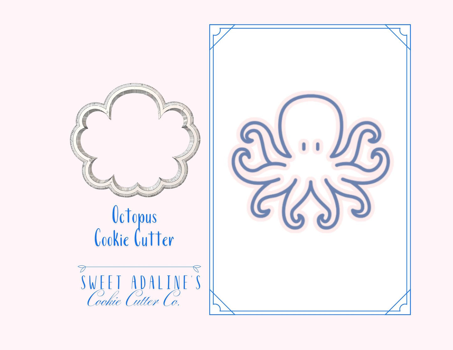 Octopus Cookie Cutter: Under the Sea Cookie Cutters for Beach, Ocean, Nautical & Summer Cookies, Sea Animal Baking Supplies and Party Favors