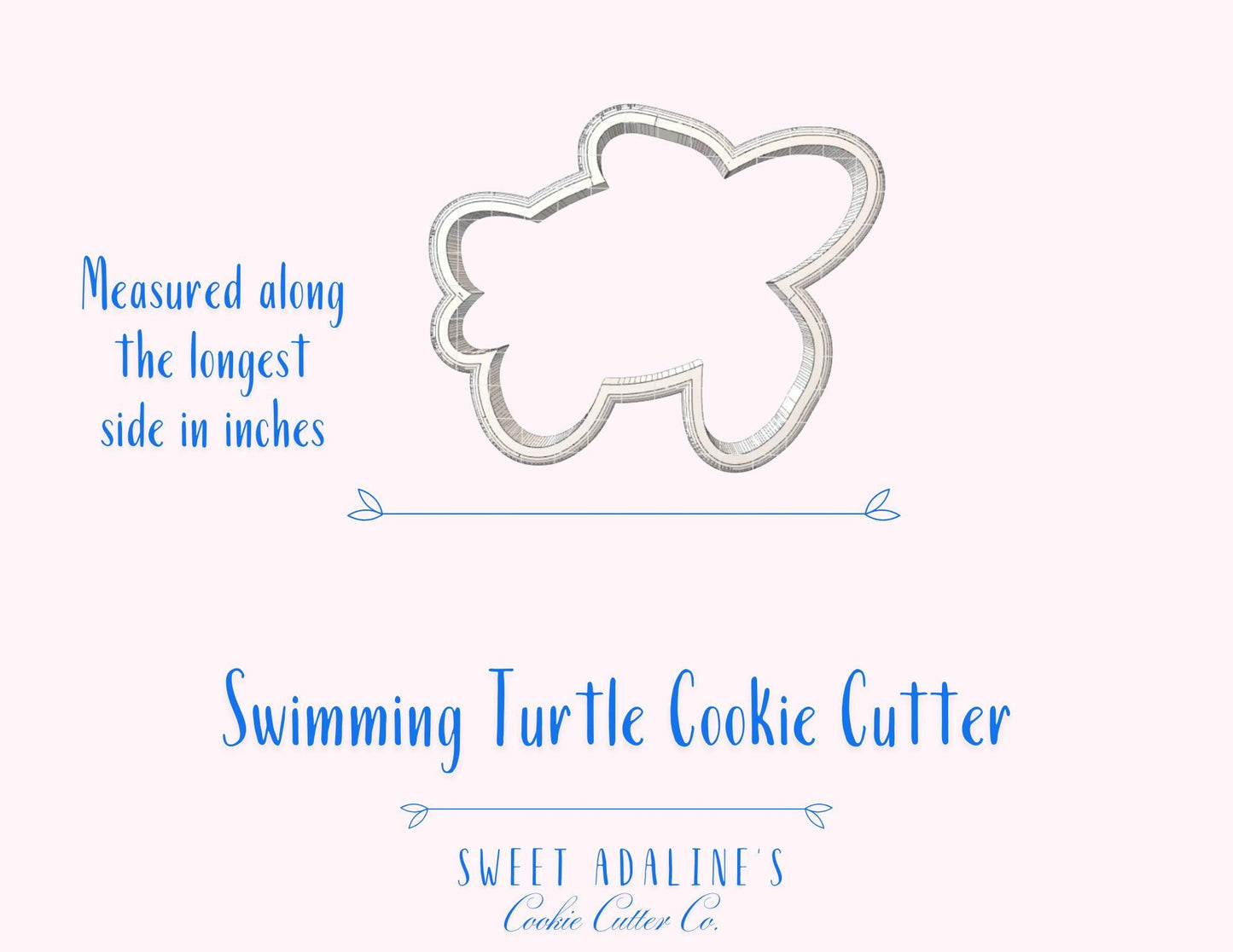 Swimming Turtle Cookie Cutter: Ocean Animal Cookie Cutters; Beach, Nautical, and Under the Sea Theme Party; Baby Shower & Summer Cookies