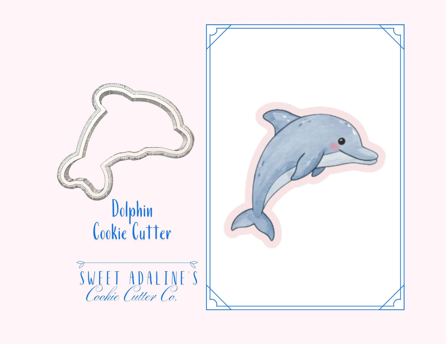 Dolphin Cookie Cutter: Ocean Animal Cookie Cutters for Beach, Nautical, and Under the Sea Parties; Summer Baking, Aquarium, Birthday Cookies
