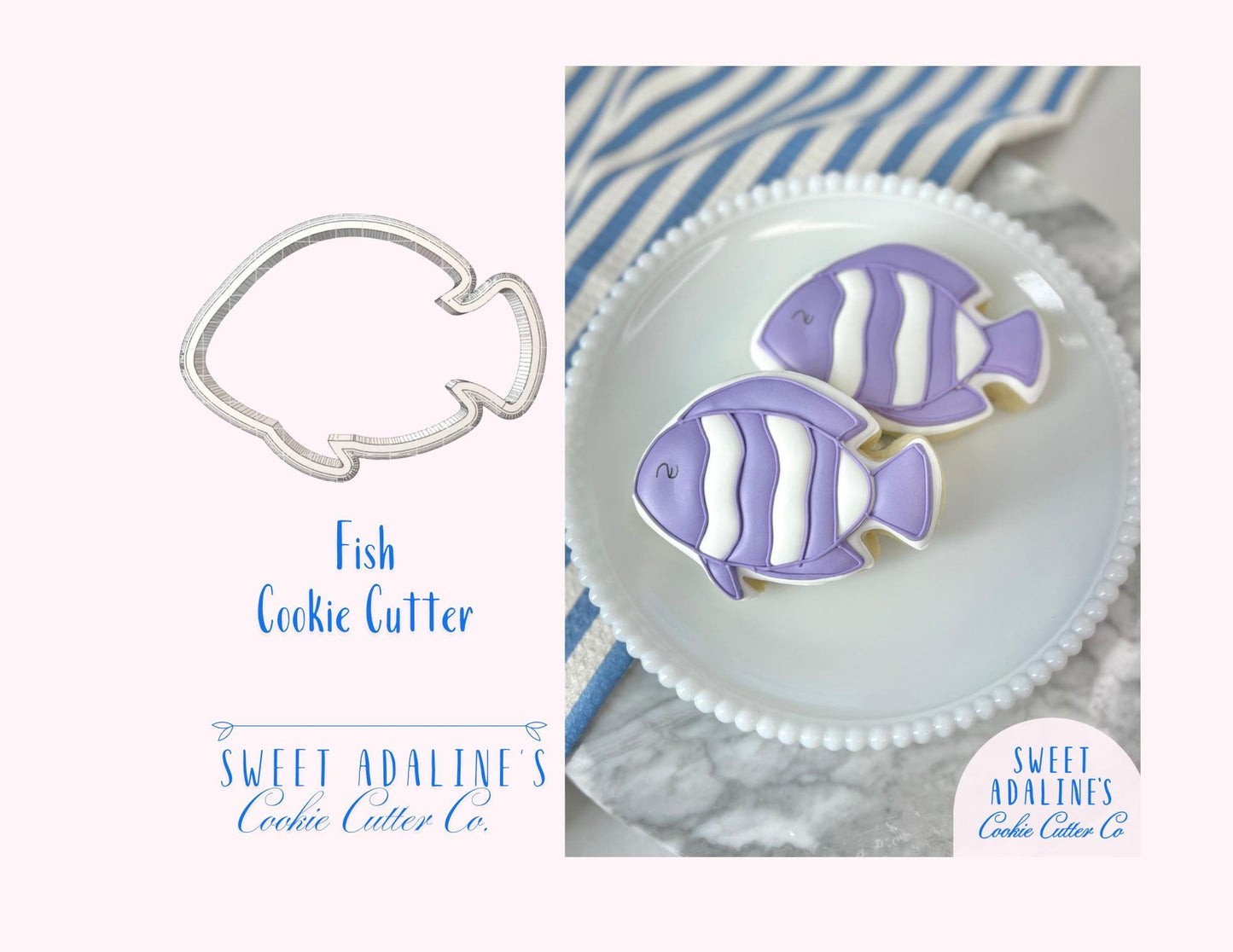 Fish Cookie Cutter: Under the Sea Ocean Animal; Tropical Fish Cookie Cutter for Summer, Beach, Nautical, and Aquarium-Themed Cookies