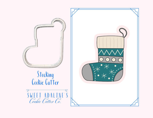 Stocking Cookie Cutter – Christmas Stocking Cookie Cutter – Festive Holiday Cookie Decorating, 3D Printed Cutter for Decorated Cookies