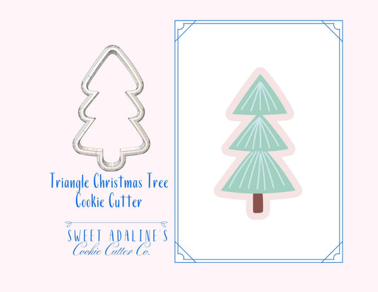 Triangle Christmas Tree Cookie Cutter – Modern Tree Cookie Cutter – 3D Printed Holiday Cookie Cutter – Christmas Baking – Sweet Adaline’s