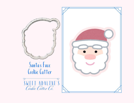 Santa’s Face Cookie Cutter – Jolly Santa Cookie Cutter – 3D Printed Christmas Cookie Cutter – Holiday Baking Tool – Sweet Adaline’s