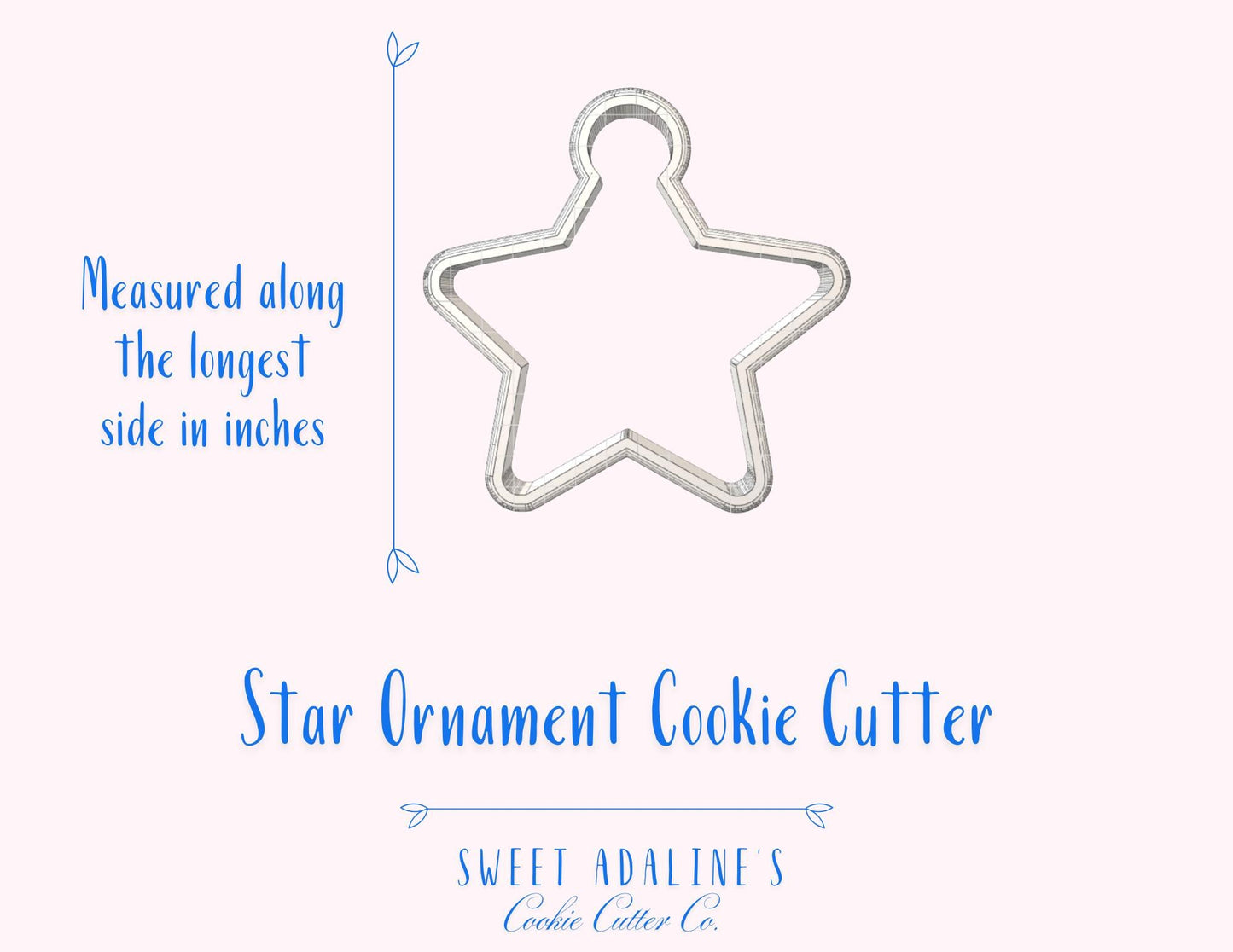 Star Ornament Cookie Cutter – Christmas Star Cookie Cutter for Holiday Baking – 3D Printed Ornament Cookie Decorating Tool