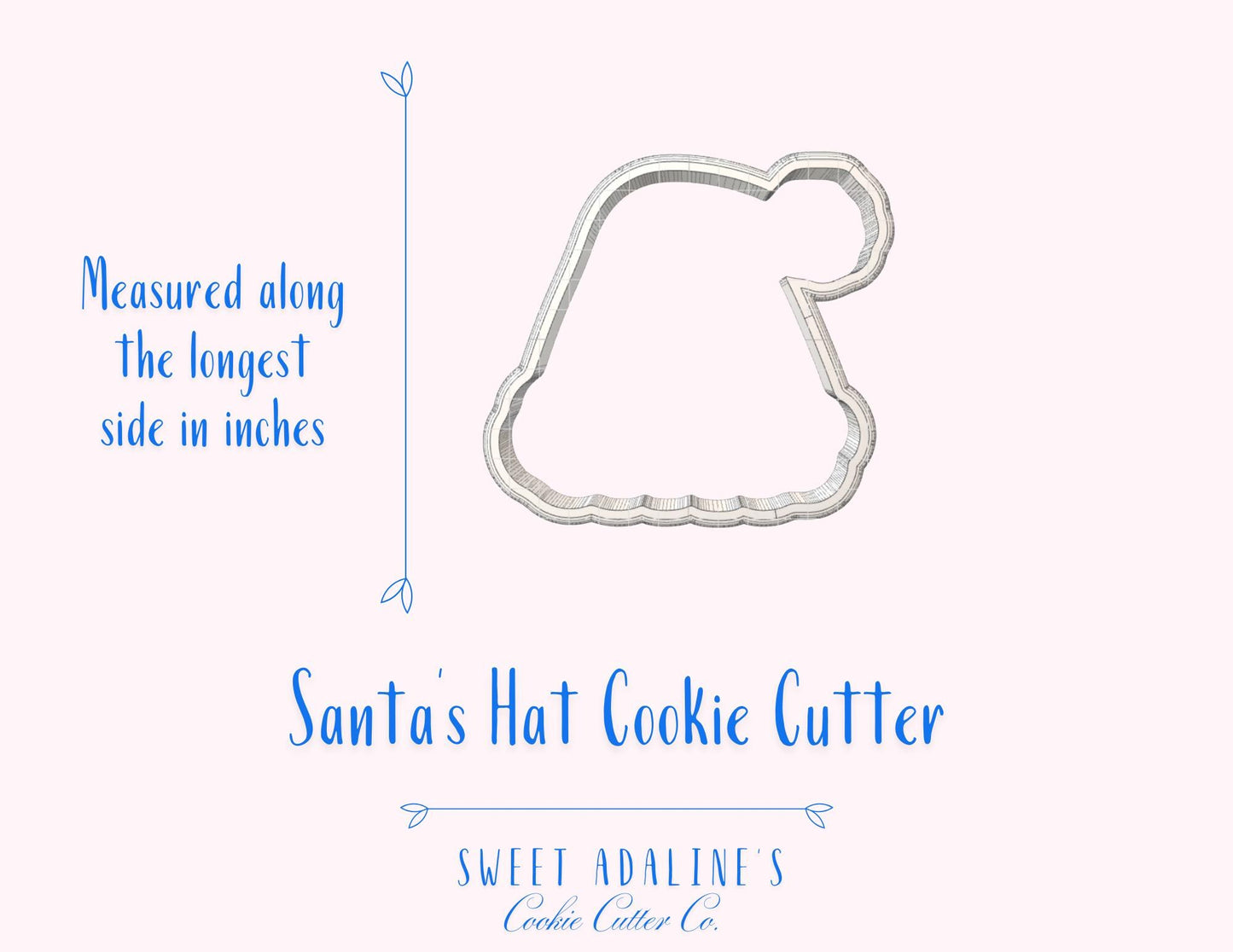 Santa’s Hat Cookie Cutter – Christmas Hat Sugar Cookie – Festive Holiday Cookie Decorating Tool, 3D Printed Cutter for Decorated Cookies