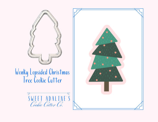 Fun & Wonky Lopsided Christmas Tree Cookie Cutter – Whimsical Tree Cookie Cutter -  Holiday Cookie Decorating, Cutter for Decorated Cookies